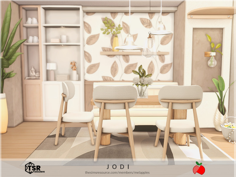Sims 4 CC Jodi - dining by melapples