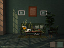 Sims 4 — Terroso Wall 2 by Caroll912 — A 2-swatch dark fabric wallpaper in green and brown tones. Suitable for indoor
