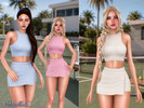 Sims 4 — Ace Club Set by Mermalade — Ace Club Ribbed Crop Tank