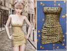 Sims 4 — Embroidered strapless mini dress by MysteriousOo — A strapless mini dress with a sculpted silhouette and