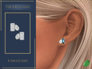 Sims 4 — Toi Et Moi Diamond Studs by Pitted0live — Toi Et Moi style stud earrings with diamonds Custom catalog image