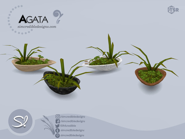 Sims 4 — Agata Plant clover by SIMcredible! — by SIMcredibledesigns.com available at TheSimsResource 4 colors variations