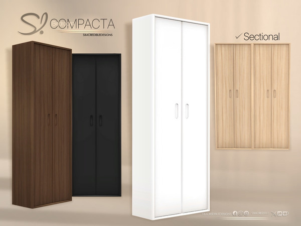 Sims 4 — Compacta Bedroom Wardrobe by SIMcredible! — Bringing today the Compacta Bedroom. A cozy and stylish set designed