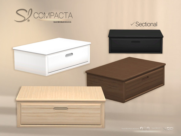 Sims 4 — Compacta Bedroom Drawer Table by SIMcredible! — Bringing today the Compacta Bedroom. A cozy and stylish set