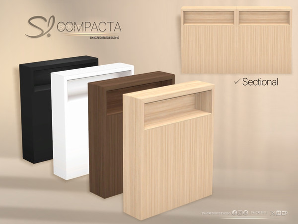 Sims 4 — Compacta Bedroom Headboard 1t by SIMcredible! — Bringing today the Compacta Bedroom. A cozy and stylish set