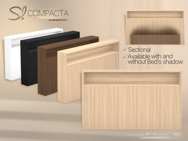 Sims 4 — Compacta Bedroom Headboard 2t by SIMcredible! — Bringing today the Compacta Bedroom. A cozy and stylish set