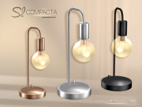 Sims 4 — Compacta Bedroom Lamp by SIMcredible! — Bringing today the Compacta Bedroom. A cozy and stylish set designed