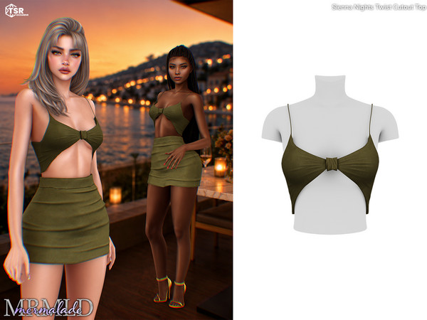 Sims 4 — Sienna Nights Twist Cutout Top by Mermalade — Sienna Nights Twist Cutout Top