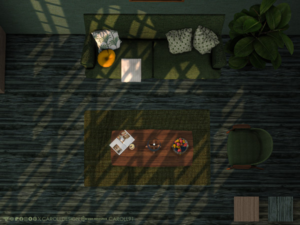 Sims 4 — Terroso Floor 2 by Caroll912 — A 2-swatch classic wood parquet floor in dark brown and deep forest green tones.