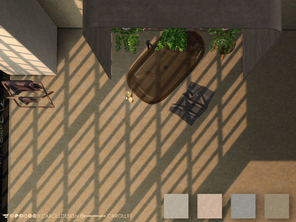 Sims 4 — Intonacare Floor by Caroll912 — A 4-swatch textured stone floor in beige, brown and grey tones. Suitable for