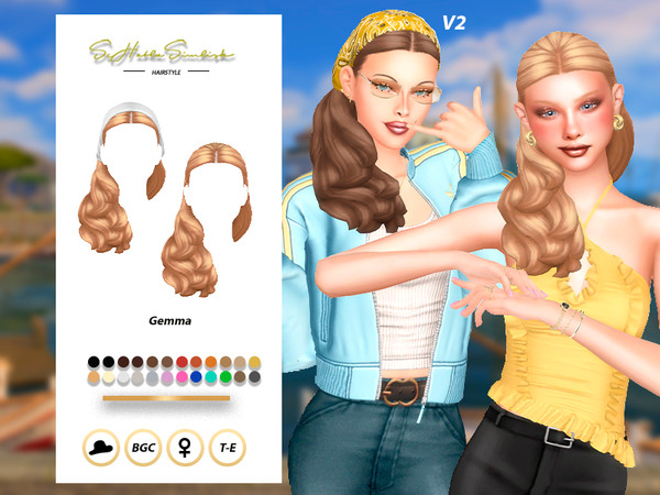 Sims 4 — Gemma Hairstyle by sehablasimlish — Hope you like it and enjoy it. Maxis Match