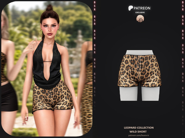 Sims 4 — Leopard Collection - 5 Wild Short by busra-tr — Note: This release was previously shared with my Patreon
