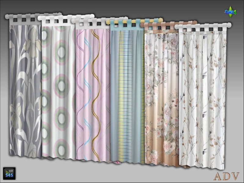 Sims 4 CC ADV-Mabra THIRTEEN s4CurtainsSet by MABRA2