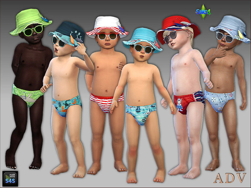 Sims 4 toddler boy clothing CC ADV_Mabra_s4tmSwimWearSet02 by MABRA2