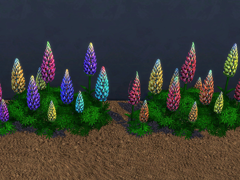 Sims 4 CC Lupin Plant Recolored and Retextured by Surfkitten