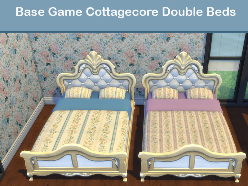 Sims 4 functional object CC Princess Double Bed Cottagecore by Surfkitten