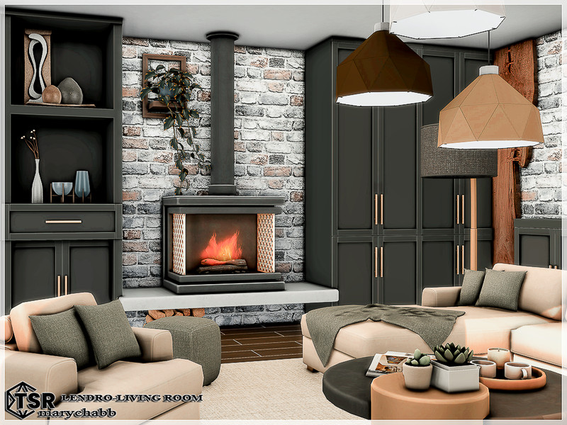 Sims 4 CC Lendro - Living Room by marychabb