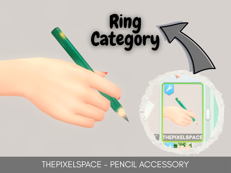 Sims 4 men’s accessory CC Pencil Accessory for Poses by ThePixelSpace