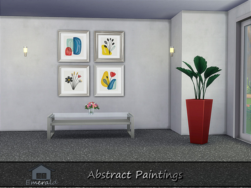 Sims 4 wall art CC Abstract Painting3 by Emerald