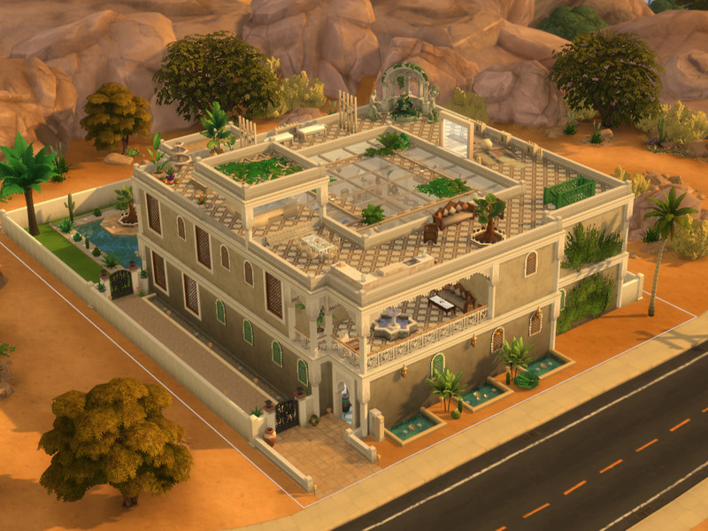 Sims 4 villa estate mansion and resort lot CC Moroccan Villa by FairyMeadow