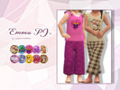 Sims 4 — Emma PJ's by Lewbertsn00tles — A cozy pair of full body pajamas featuring cross-stitched pictures on the shirt.