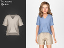Sims 4 — Sophie V Neck T Shirt by talarian — Relaxed V neck T shirt with rolled short sleeves and easy everyday look