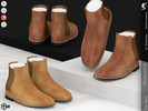 Sims 4 — Shoes KP1R- Child by KaTPurpura — Velvet-textured ankle boots suitable for both casual and formal styles.