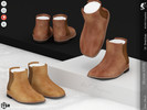 Sims 4 — Shoes KP1R- Toddler by KaTPurpura — Velvet-textured ankle boots suitable for both casual and formal styles.