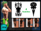 Sims 4 — Raven Skull Tattoos by btaylor19 — Love the macabre? Enjoy these two design options for a raven skull tattoo,