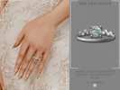 Sims 4 — Moss Agate Diamond Bridal Engagement Ring by Glitterberryfly — Moss Agate Diamond Bridal Engagement Ring