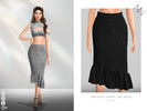 Sims 4 — IRREGULAR-SHAPED LONG DRESS by ZNsims — Irregular, long dress, lace, casual, cutting style