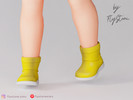 Sims 4 — Toddler Ankle Rain Boots by FlyStone — Toddler ankle rain boots featuring a rounded toe, pull-on construction,