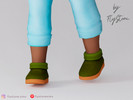 Sims 4 — Toddler Cuffed Ankle Boots by FlyStone — Toddler casual ankle boots featuring a rounded toe, soft pull-on