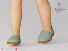 Sims 4 — Toddler Textured Slip-On Mules by FlyStone — Toddler casual slip-on mules featuring a rounded toe, low-cut