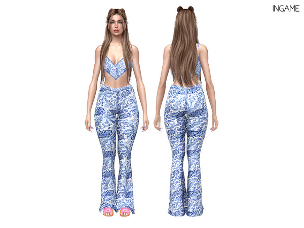 Sims 4 — DAPHS - Clothes SET550 - V-Cut Paisley Top C1825 - TSR by Daph's — Add a touch of boho-inspired style to your