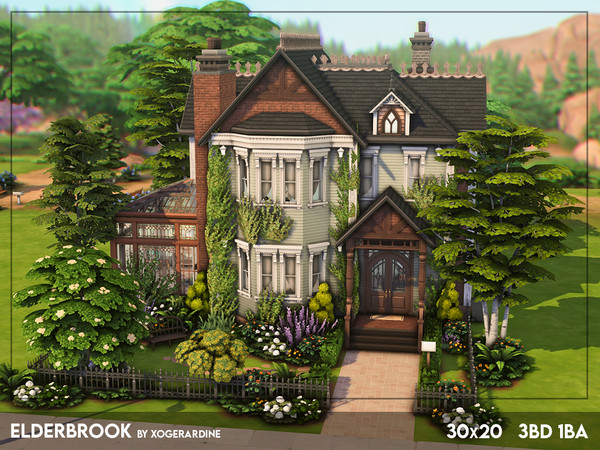 Sims 4 — Elderbrook - NO CC by xogerardine — I had so much fun building this charming Victorian inspired house! I wanted