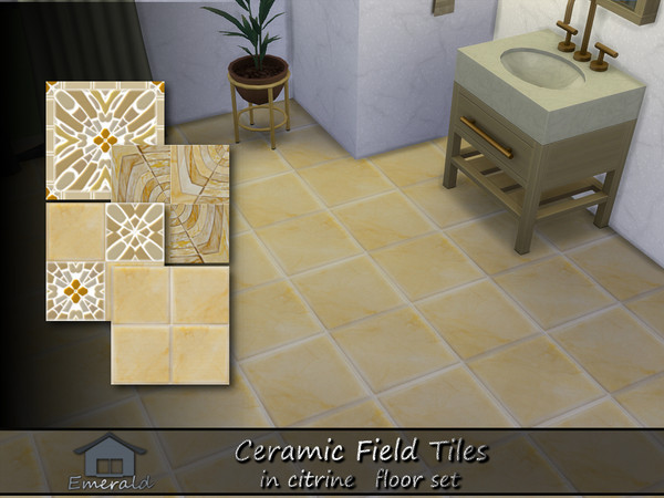 Sims 4 — Ceramic Field Tiles in citrine floor set by Emerald — Ceramic Field Tiles are designed to be stunning,incredibly