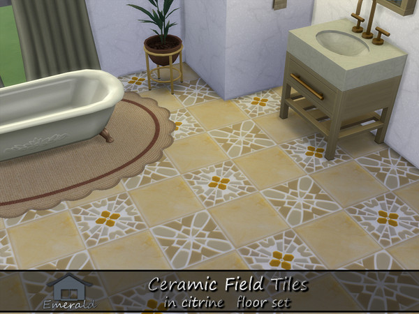 Sims 4 — Ceramic Field Tiles in citrine floor1 by Emerald — Ceramic Field Tiles are designed to be stunning,incredibly