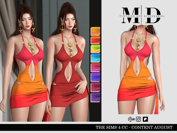Sims 4 — swimsuit with halter neckline by Mydarling20 — Outfit Information Age Groups: Teens, Young Adults, Adults,