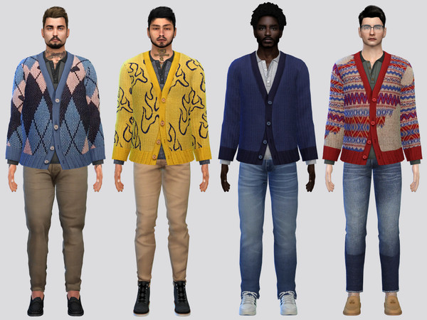 Sims 4 — Grandpa Style Cardigan by McLayneSims — TSR EXCLUSIVE
