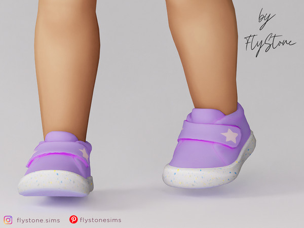 Sims 4 — Toddler Velcro Strap Platform Sneakers by FlyStone — Toddler casual platform sneakers featuring a rounded toe,