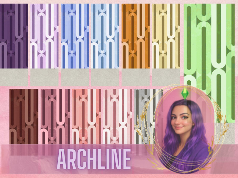 Sims 4 wall panel and wainscot CC Archline Wallpaper by gokcemsims