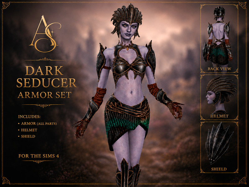 Sims 4 statement headwear CC Dark Seducer Helmet by AbendsternCC
