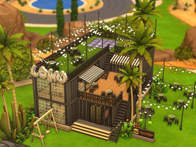 Sims 4 hospitality dining and leisure lot CC Osteria Olio restaurant NO CC by Mrshmllwsims
