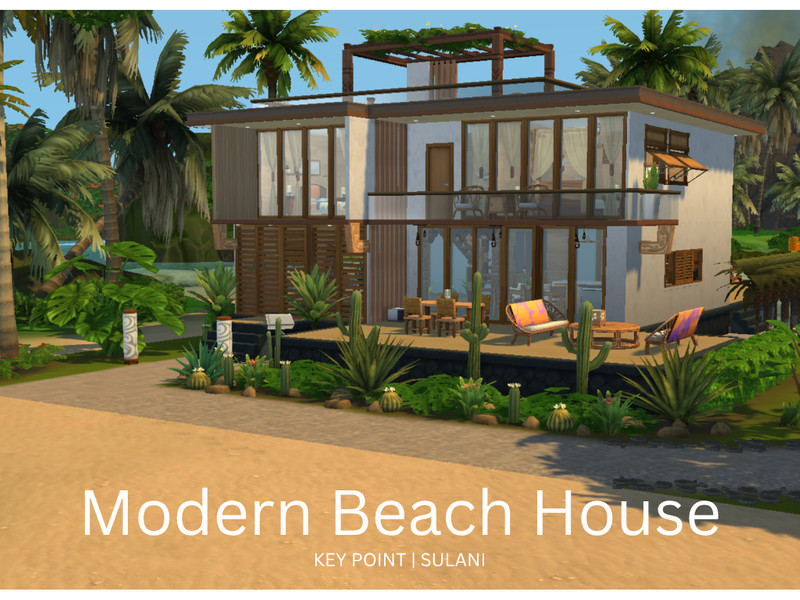 Sims 4 outdoor living and leisure CC Beach House - Key Point - Sulani - No CC by Love_Nettie