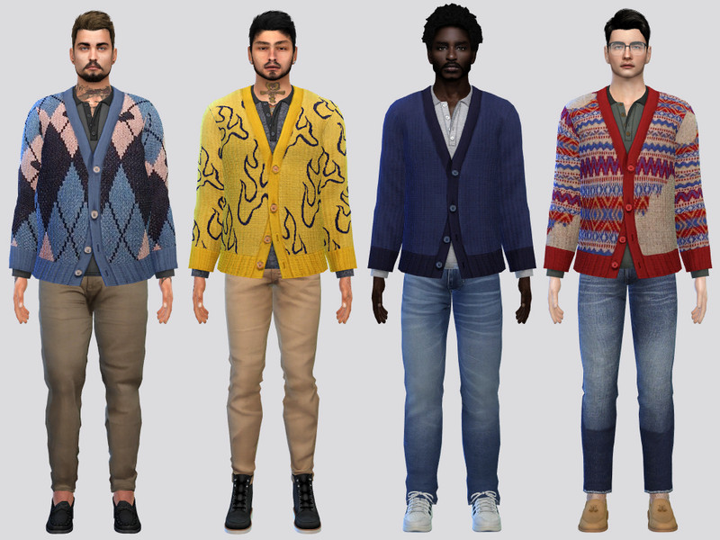 Sims 4 fall clothing CC Grandpa Style Cardigan by McLayneSims