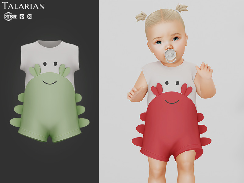 Sims 4 denim jeans romper and overall clothing CC Layla Crab Detail Romper by talarian