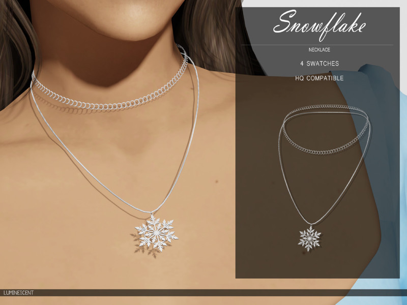 Sims 4 necklace CC Snowflake Necklace by Luminescent-cc