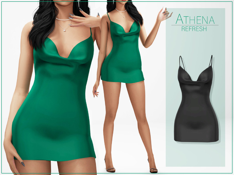 Sims 4 dress CC Athena Dress Refreshed by Luminescent-cc