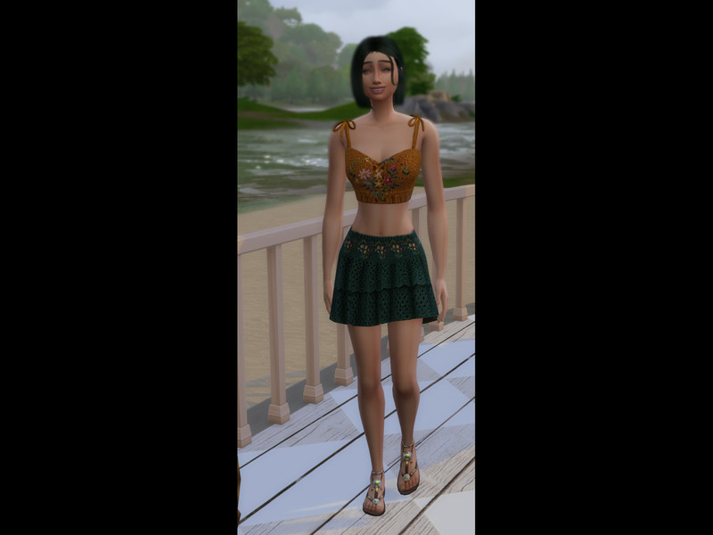 Sims 4 spring clothing CC Summer Boho Floral Set by alisserpo82